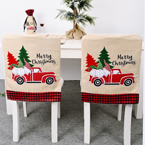 Christmas decoration forest elderly car chair cover stool