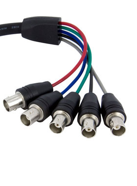 1 ft Coax HD15 VGA to 5 BNC RGBHV Monitor Cable - M/F