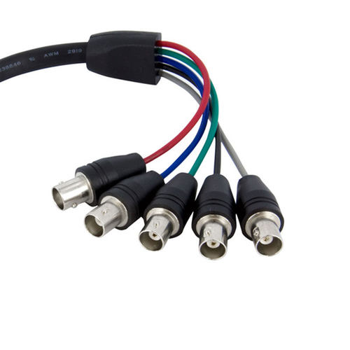 1 ft Coax HD15 VGA to 5 BNC RGBHV Monitor Cable - M/F