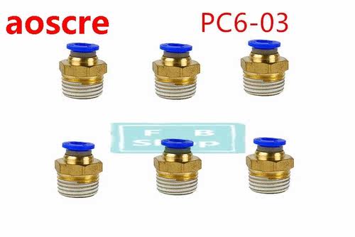 Free shipping 10pcs BSPT PC6-0 Pneumatic Connectors 6mm to