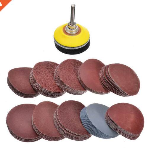 100Pcs Sanding Discs 50mm Round Polishing Sanding Pad With 1