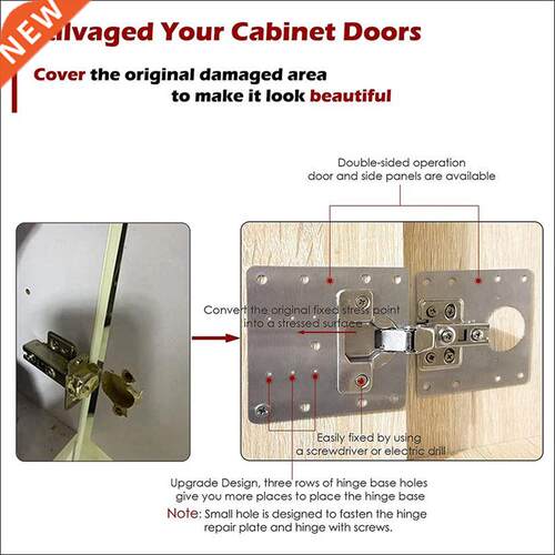 20Pcs Hinge Repair Kit, Cabinet Hinge Repair Plate Stainless