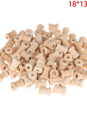 100PCS Wooden Color Empty Thread Spools Wood Bobbins Reels O