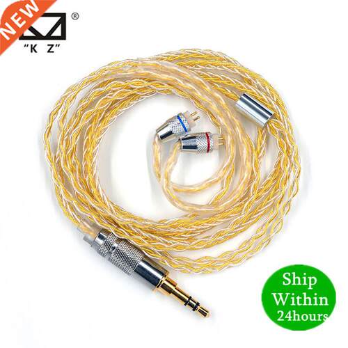 KZ Earphones Gold Silver Mixed plated Upgrade cable Headpho