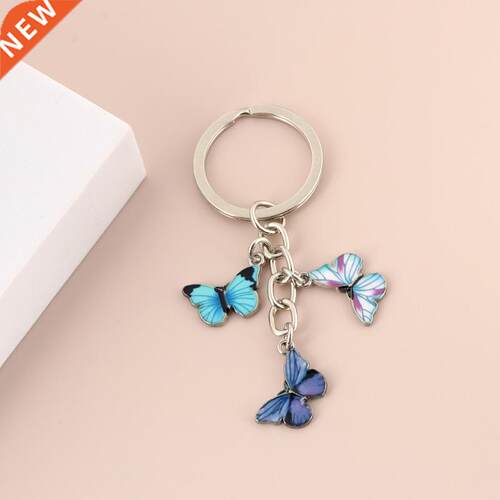 New Colorful Enamel Butterfly Keychain Insects Car Key Women