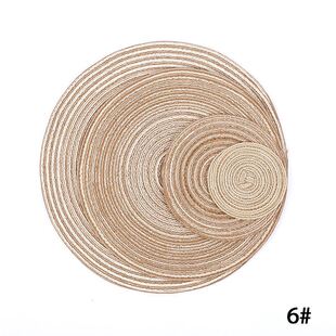*Round Weaving Placemat Dining Table Pad, Heat Resistant Kit