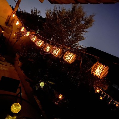 6/10 LED Solar String Lights Outdoor Lamp Hanging Flame Lant