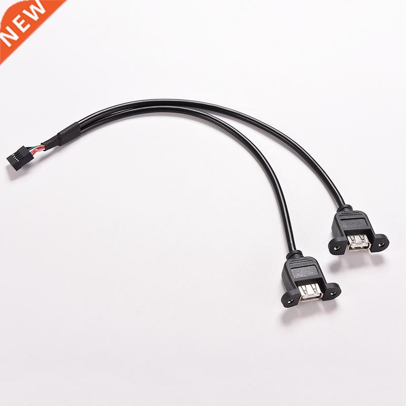 30cm/1FT 2 Port USB A Female to Internal 9 Pin Header Adapte