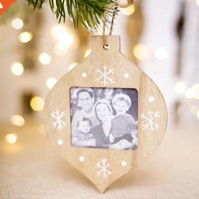 Creative Wooden Family Photo Sticker Frame Pendant Tags for