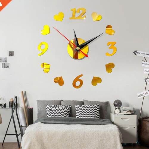 2020 New DIY Acrylic Large 3D Wall Clock Frameless Mirror Nu