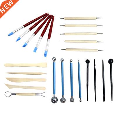 23pcs Clay Sculpting Tools DIY Wood Handle Ceramics Modeling