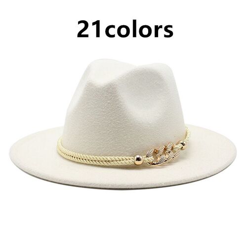 fedora hats women matel rope chain band belt luxury Jazz Cap