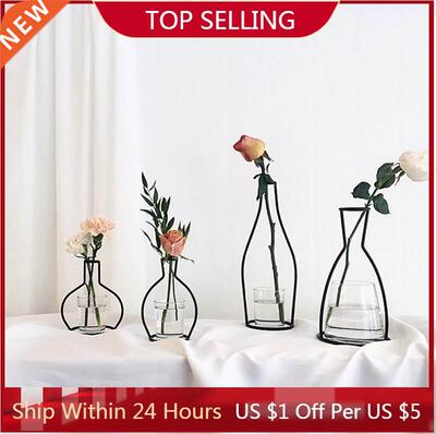 Retro Iron Line Table Flowers Vases Nordic Decoration Home M