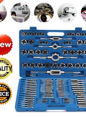 110pcs Metric Tap and Die Set Thread Cutting Edge Holder Rep