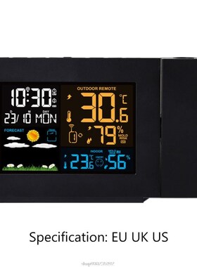 LED Projection Weather Thermometer LCD Digital Alarm Clock C