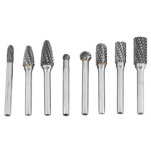 8Pcs Double Cut Tungsten Steel Carbide Rotary Burr Die Grind
