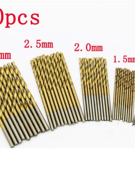 50Pc Twist Drill Bit Set HSS High Speed Steel Titanium Coate