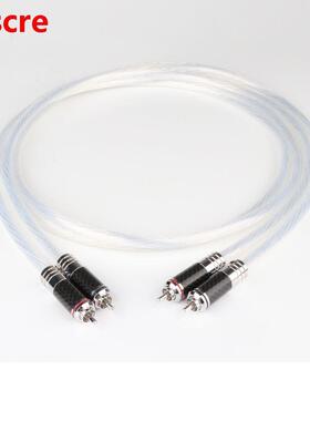 Pair X4022 HIFI 7N OCC Silver Plated RCA Cable Hi-End Audio