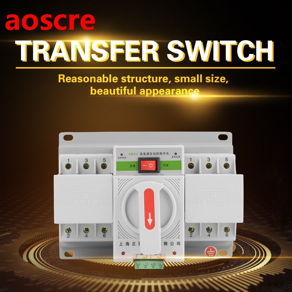 220V 63A 3P Transfer Switch Mini Intelligent Dual Power Auto