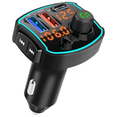 Car Mp3 Car Bluetooth Receiver FM Transmitter 7 Color Ambien