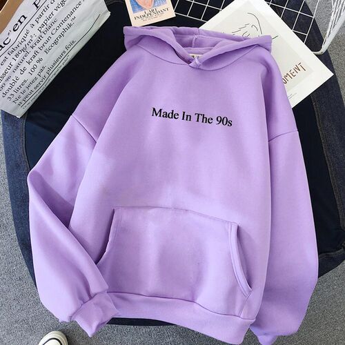 Cool Oversized Women Hoodies Made In The 90s Letter Print Sw