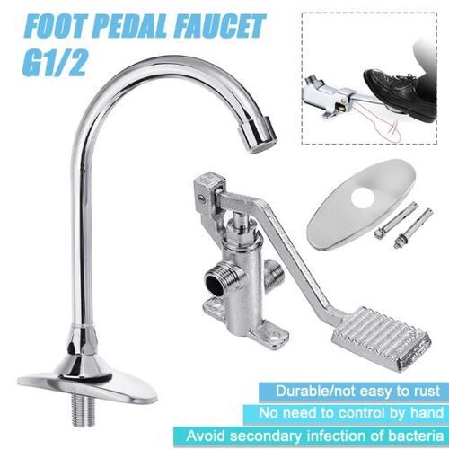 Switch Control By Floor Foot Pedal Valve Copper Single Handl
