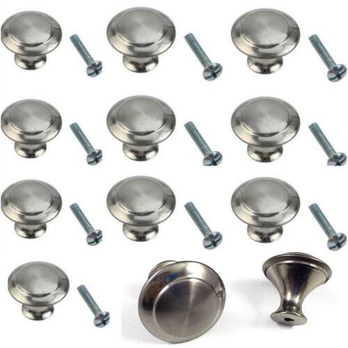 10pcs/lot Round Cabinet Pull Knobs Drawer Stainless Steel Ki