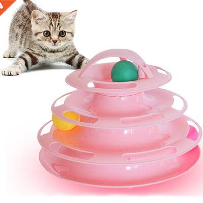4 Levels Cat Toy Tower Tracks Cat Toys Interactive Cat Intel