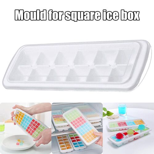 Flexible Silicone Ice Mold with Transparent Lid Stackable Du