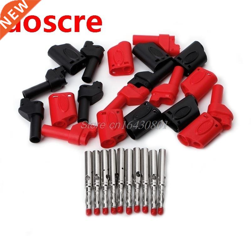 10Pcs 4mm Male Sheath Stackable Banana Plug Wire Sder Conn