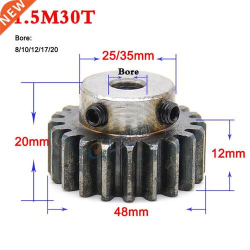 1PCS 1.5 Modulus 30 Teeth Spur Ger Motor Metl Convex Ger