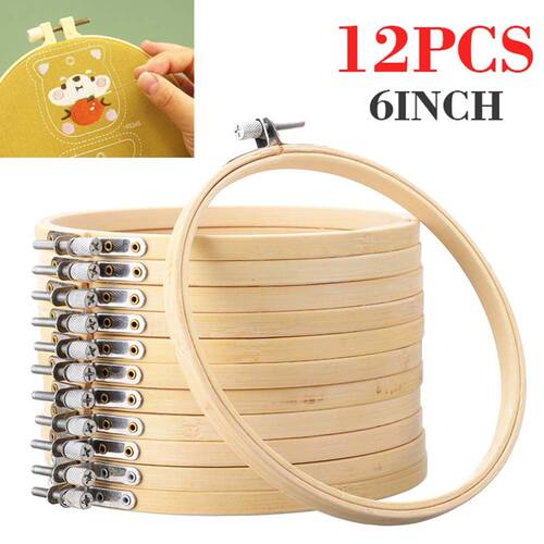 Sewing Tool Round Wooden Embroidery Hoops Frame Set Embroide