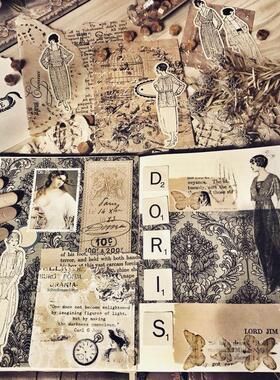 58PCS vintage fashion design lady Paper Stickers Crafts And