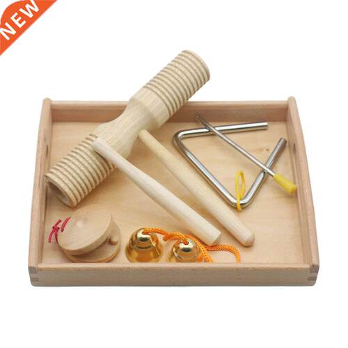 Wooden Montessori Instrut Set with Tray Orff Teaching Materi