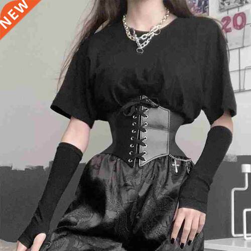 Women's Corset Belt Gothic Fashion PU Leather Female Lac