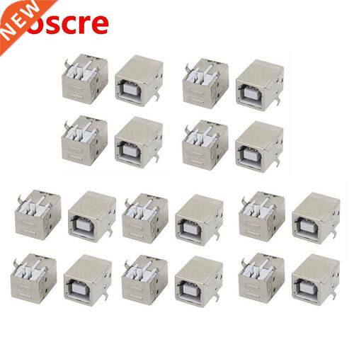 20Pcs USB Female Type-B Jack 4-Pn 90 Degree PCB DP Socket