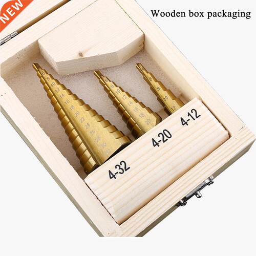 3pcs Hexagon Handle Spiral Stepped Drill Pagoda Drill Bit Ho