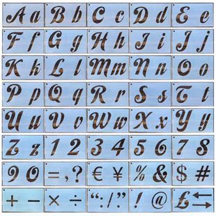 40 Pcs PET English Letters Stencils Set Drawing Template Rul