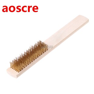 Copper Wire Brass Bristle Wood Handle Wire Scratch Brush 208