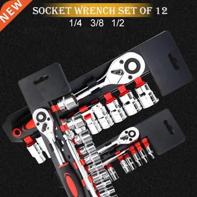 12Pcs 1/4-Inch Socket Wrench Set Drive Ratchet Wrench Spanne