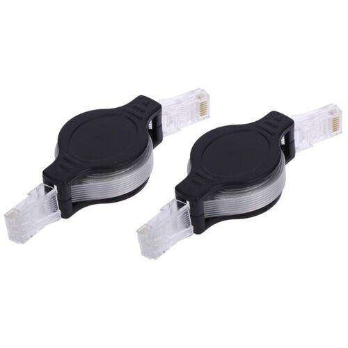 2pcs Retractable RJ45 patch cable Ethernet LAN Internet Netw