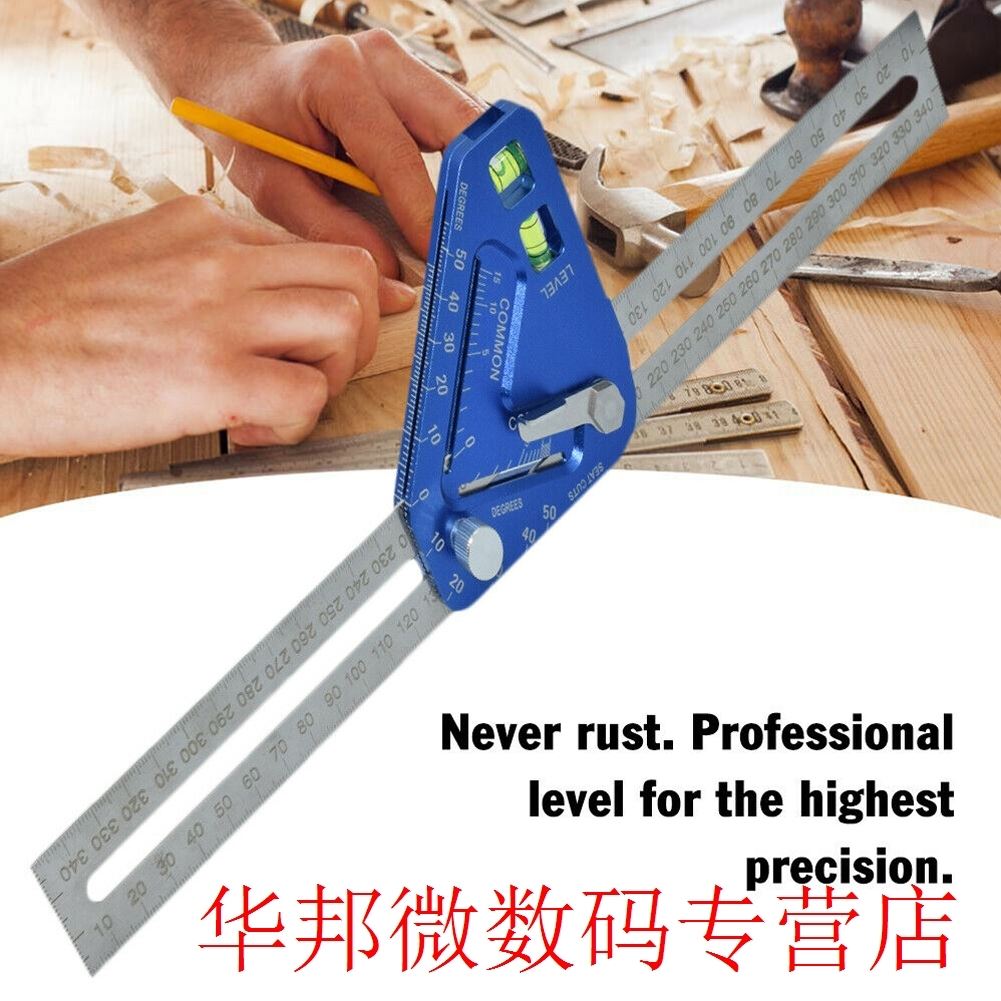 Measuring Aluminum Alloy Template Angle Ruler Protractor Dur