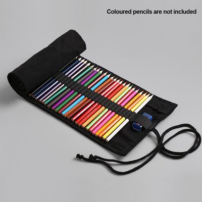 12/24/6/48/72 Holes Canvas Pencil Case Offices Pen Statione