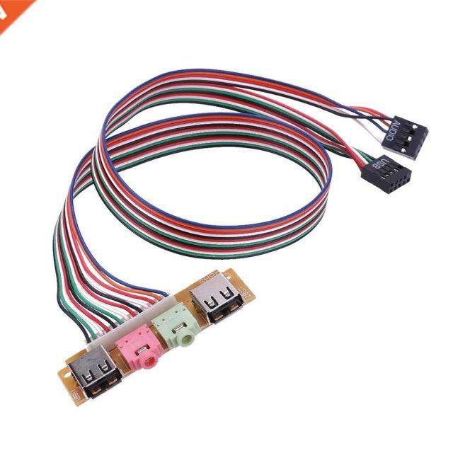 2 USB 2.0 PC Computer Case Front Panel USB Audio Jacks Port - 实物图