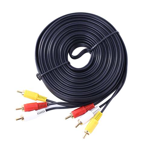 10 m 3RCA to 3 RCA Male to Male Audio Cable Gold Plated AV