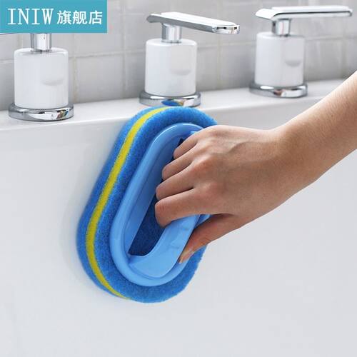 1PC Handles Sponge Bath Tile Brush Kitchen Decontamination B