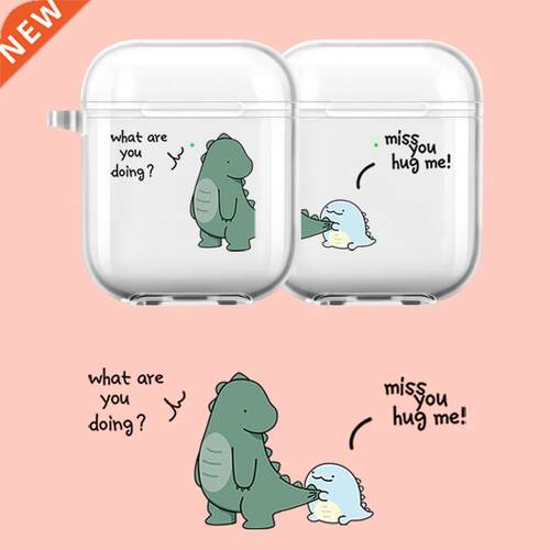 For Airpods Case Cute Cartoon Dinosaur Couple Airpod Pro Ca
