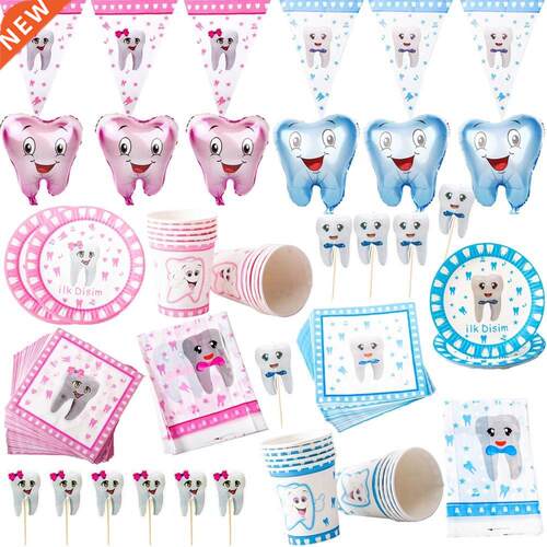 1set Boy/Girl My First Tooth Prty Decor Supplies Disposbl