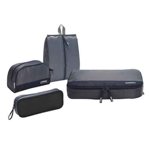 4pcs Casual Shoes Clothes Storage Bags Set For Travel Trip C