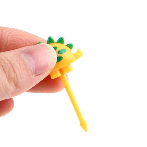 6/7/8/10pcs KawaIi Animal Farm Dinosaur Fruit Fork Mini Cart